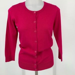 NY&C Pink Cardigan NWT Crew Neck Button Up